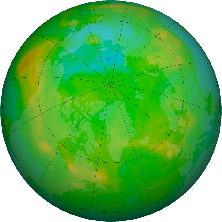 Arctic ozone map for 14 July 1984
